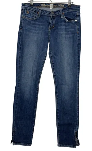 Abercrombie and Fitch Y2K Jeans Skinny Leg Zipper Low Rise Medium Wash Size‎ 4 thumbnail 1