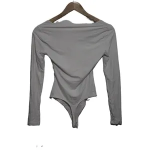 Womens Abercrombie & Fitch White Nylon Square Neck Long Sleeve Bodysuit Size XS thumbnail 2