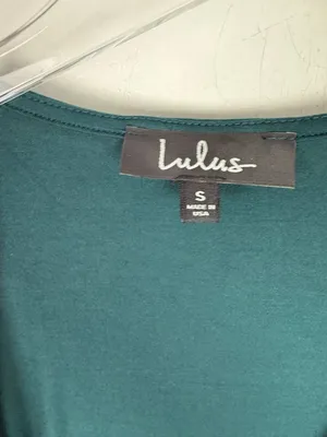 NWT Lulus Twirl-Worthy Forest Green Wrap Dress Mini Size Small S NEW thumbnail 4