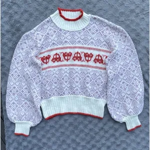 Free People Freya Fair Isle Sweater Large Boho Nordic Ski Lodge Cozy Pullover thumbnail 6