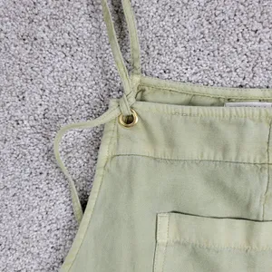 BillaBong Wild Pursuit Overall Romper Womens S Green Spaghetti Tie Shorts Casual thumbnail 4