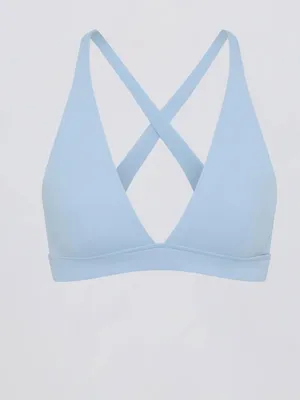 NWT Bo+Tee Matching Set Soft Active Pocket Leggings & Sports Bra Sky Blue S $125 thumbnail 3