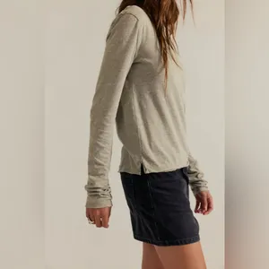 NWOT Free People We The Free Nova Long-Sleeve Tee - caiman gray tan - XS thumbnail 4