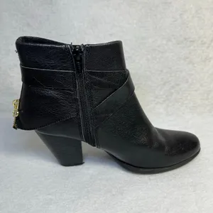 B.O.C. By Born Richardson Black Leather Heeled Ankle Boots Women’s Size 6 thumbnail 9