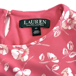 Ralph‎ Lauren Peach Floral Fit Flare Sleeveless Stretch Midi Dress Size 10 thumbnail 10