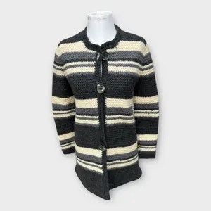Hand Knit Chunky Cardigan Duster Women's Sz Small Lagenlook Cottagecore Hygge thumbnail 3