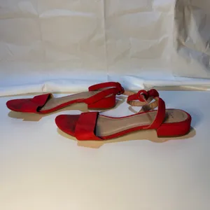 Womens A New Day Red Sandals Size 6 Low Block Ankle Strap Everyday Event Summer thumbnail 6