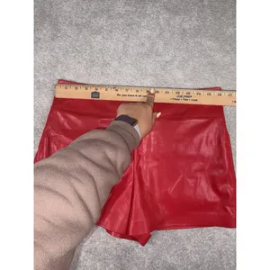 Alice + Olivia Red Vegan Leather Shorts Red SIZE 10 thumbnail 7