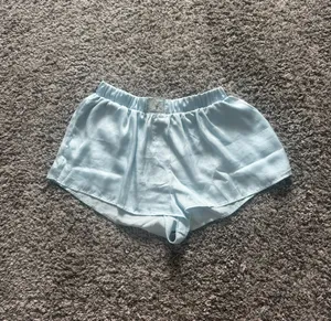 For Love & Lemons Light Blue Satin Pajama- Button-Front Top & Shorts thumbnail 7
