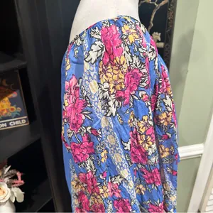 Free People Elena Printed Peasant Top – Size Medium thumbnail 6