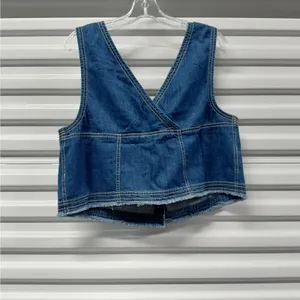Anthropologie Pilcro Women Denim Vest Top Large Festival Western Coastal Cowgirl thumbnail 4