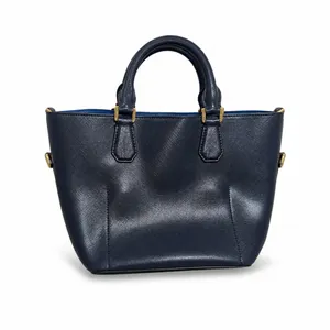 Michael Kors Saffiano Leather Satchel Womens Navy Blue Gold Hardware Handbag thumbnail 2