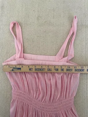 Vintage Wet Seal Y2K Pink Babydoll Smocked Top Size M Made In USA Slightly Sheer thumbnail 6
