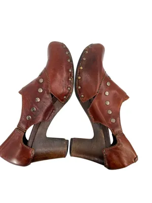 Dansko Ryder Brown Leather Studded Heeled Clogs Size 39 EU 8.5-9 US Cottagecore thumbnail 3
