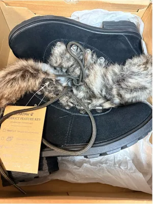 Bearpaw Serenity Winter Boots Black Grey Faux Fur Women’s Size 7 NIB thumbnail 3
