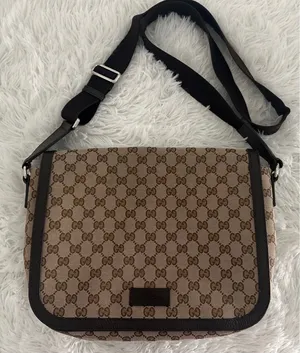 Gucci‎ GG 449171 canvas flap messenger bag thumbnail 1