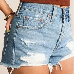 Levi’s 501 High Rise Distressed Denim Cutoff Shorts Raw Hem Size 30 thumbnail 2