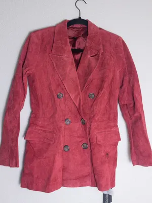 NWT BlankNYC Suede 100% Leather Double Breasted Blazer S Stolen Kiss Red thumbnail 5