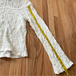 Old Navy White Textured Boho Long Sleeve Top Large Square Neck Cottagecore thumbnail 8