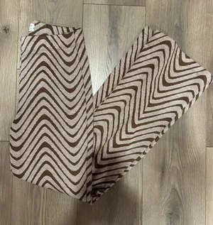 Urban Outfitters Bryn Pull-On Flare Pants, Brown and Cream Swirl Pant, M thumbnail 1