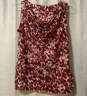 212 Collection Medium Red, Black, Gray, and White blouse. Red thumbnail 1