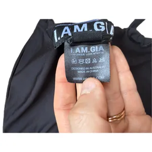 I AM GIA Y2K Rave Halter Crop Top Tie Back XXS Black Festival Club Edgy Bratz thumbnail 6