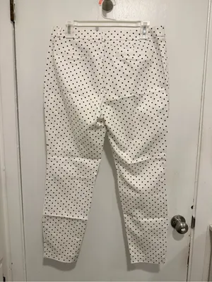 New Maison Jules White & Black Polka Dot Ankle-Length Trousers. Size 8 thumbnail 2