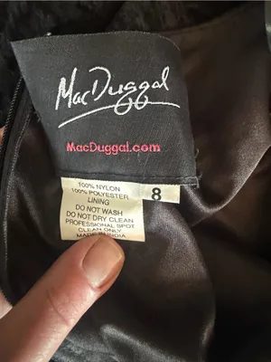 Mac Duggal Fully Beaded Whimsygoth MIDI Cocktail Sheath Dress Black 8. thumbnail 7