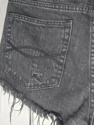 Abercrombie & Fitch Distressed Frayed Hem Cutoff Grunge 90's Punk Denim Shorts thumbnail 10