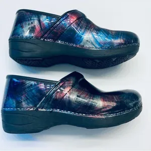 Dansko Professional Clogs Sz 39 Multi Color Abstract Patent Leather Nursing Shoe thumbnail 1