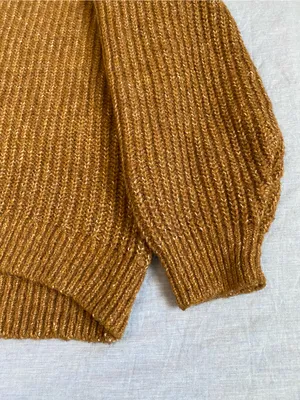 Old Navy Ribbed Turtleneck Sweater in Camel Brown Tunic Length Wool Blend thumbnail 8