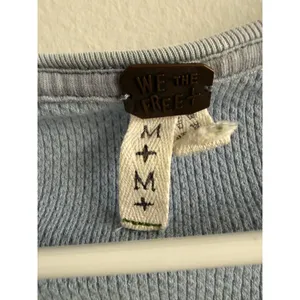 We The Free Free People Light Blue Waffle Knit Thermal Mixed Print Studded Cuffs thumbnail 3
