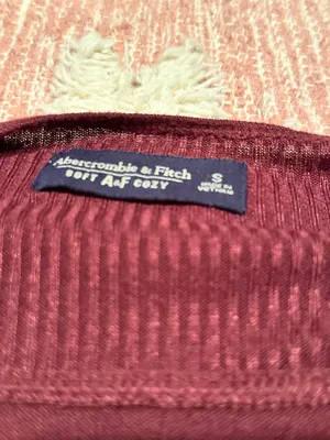 Y2K styled Abercrombie deep red wrap sweater thumbnail 2
