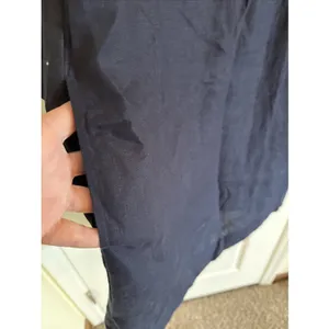 Roller Rabbit Lorena Navy 100% Linen Shift Dress 3/4 Sleeves Lined Pockets Sm thumbnail 3