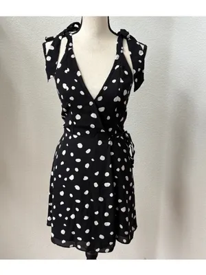 Abercrombie & Fitch wrapped-up mini dress polka dot M thumbnail 4