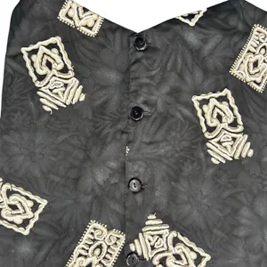 Vtg Creazioni Effeci Vest 90's Boho Whimsical Goth Beaded Med Sequin Black thumbnail 3
