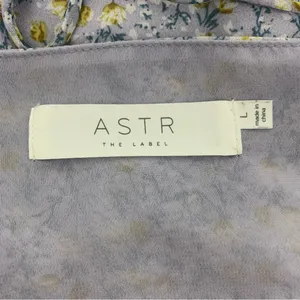 Astr‎ Women's L Floral Ruffled Blouse Light Blue Cropped Long Sleeves Peasant thumbnail 6