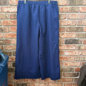 Roller Rabbit x Target Women's Scalloped Hem Drawstring Pants XL Linen Coastal thumbnail 4