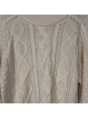 52Seven Women’s Cream Cable Knit Sweater Size Large thumbnail 2