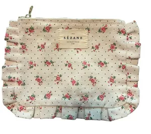 Sézane Floral Cosmetic Pouch with Pink Accents thumbnail 1