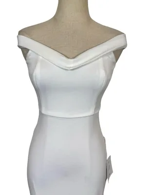 NWT Lulus Arienne White Off-the-Shoulder Mermaid Maxi Dress- Still Full Price thumbnail 8