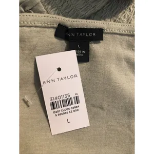 NWT Women's Ann Taylor Smocked Square Neck Puff Sleeve Blouse Top Sage Sz Large thumbnail 12