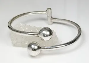 Sterling Silver Hinged Mexico Ball Bracelet thumbnail 1
