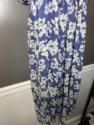 Wallflower Dress Womens Large Blue Floral Square Neck Smocked Maxi Sundress thumbnail 5