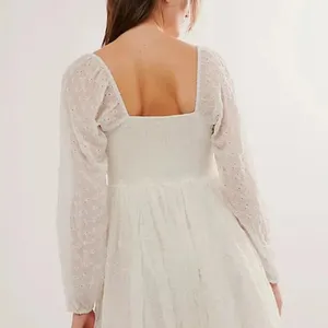 Free People‎ Eyelet Floral Square Neck malina mini dress size XS thumbnail 3