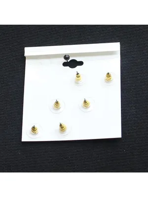 NWT G by Guess 3 Pack Rhinestone Stud Earrings Gold / Clear thumbnail 2