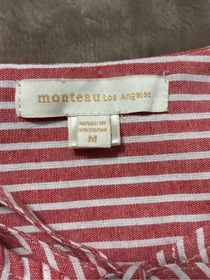 Monteau Dress Women’s Size M Red and White Striped Tie-Neck Top thumbnail 10