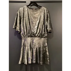Free People Manuka Sequin Mini Dress Size XS Silver Party NWT thumbnail 4