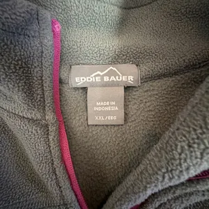 Eddie Bauer Womens XXL gray pink Half Zip Base layer Half Zip Pullover Sweater thumbnail 7