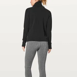 Lululemon Pullover Sweater stress less turtleneck womens Black size 6 athleisure thumbnail 5